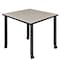Regency Kee Mobile Tables, 42 W, 42 L, 29 H, Wood, Metal Top, Maple TBMC4242PLBK - alternate 1